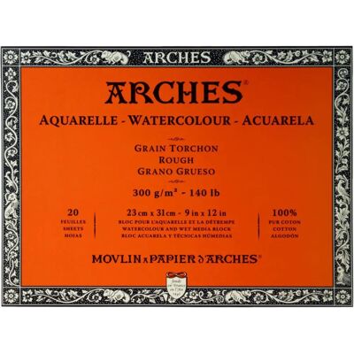 Arches Watercolor Paper Block - 23 x 31cm - Premium, 300gsm Arches Watercolor Paper Block - 23 x 31cm - Premium, 300gsm