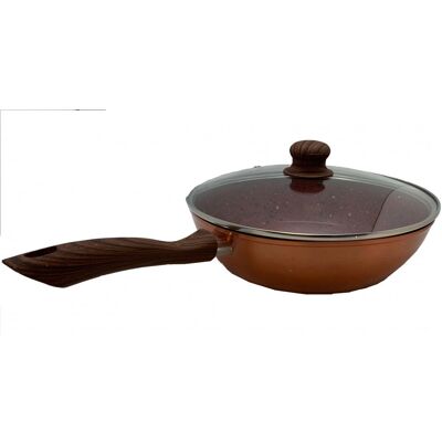 Poêle Granite 24cm avec Couvercle - Antiadhésive, Anti-rayures - Publicité Poêle Granite 24cm avec Couvercle - Antiadhésive, Anti-rayures - Publicité