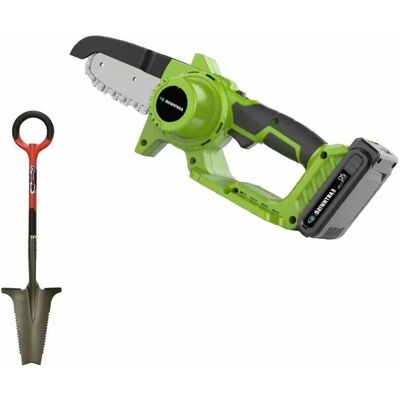 Venteo Akku-Kettensäge & RootsLayer Gartenset - Elektrisches Schneidwerkzeug Venteo Akku-Kettensäge & RootsLayer Gartenset - Elektrisches Schneidwerkzeug