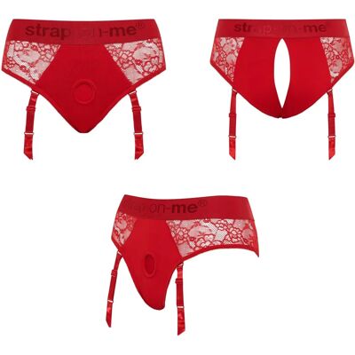 Harnais Diva de Strap-on-Me - Lingerie rouge - Taille M - Jouets sexuels Harnais Diva de Strap-on-Me - Lingerie rouge - Taille M - Jouets sexuels