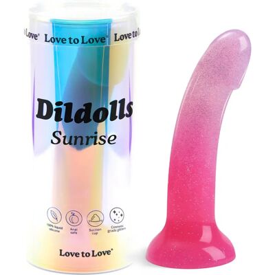 Love to Love Sunrise Dildo - Silicone Pailleté Rose - Vaginal & Anal Love to Love Sunrise Dildo - Silicone Pailleté Rose - Vaginal & Anal