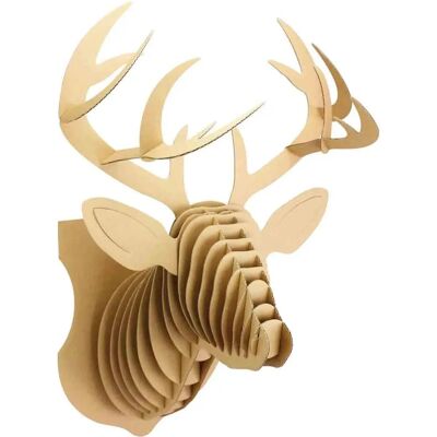 Trophée de cerf en carton - 31x54x30 cm - Beige - Décoration - Publicité Trophée de cerf en carton - 31x54x30 cm - Beige - Décoration - Publicité