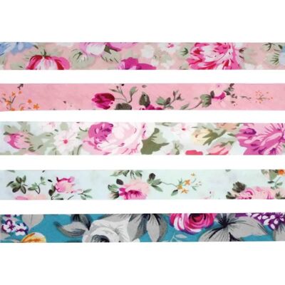 Mégacréa - Flores Pastel - 1 cm x 1 m - 5 piezas - Bias tape - Publicité Mégacréa - Flores Pastel - 1 cm x 1 m - 5 piezas - Bias tape - Publicité