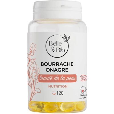 Belle & Bio Bourrache & Onagre - 120 Capsules - Complément Alimentaire - Publicité Belle & Bio Bourrache & Onagre - 120 Capsules - Complément Alimentaire - Publicité