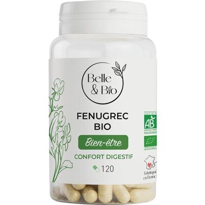 Belle et Bio Fenugrec Bio, 120 Capsules - Soutien Digestif - Publicité Belle et Bio Fenugrec Bio, 120 Capsules - Soutien Digestif - Publicité