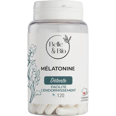 Belle & Bio Mélatonine - Sommeil - 120 Gélules - Pot - Publicité Belle & Bio Mélatonine - Sommeil - 120 Gélules - Pot - Publicité