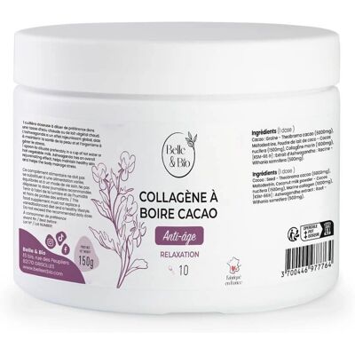 Belle & Bio Collagène à Boire Cacao - 150 g - Peau & Stress - Publicité Belle & Bio Collagène à Boire Cacao - 150 g - Peau & Stress - Publicité