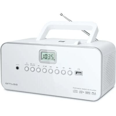 Muse M-28RDW Système Stéréo Portable - Blanc - Radio FM MW - Publicité Muse M-28RDW Système Stéréo Portable - Blanc - Radio FM MW - Publicité