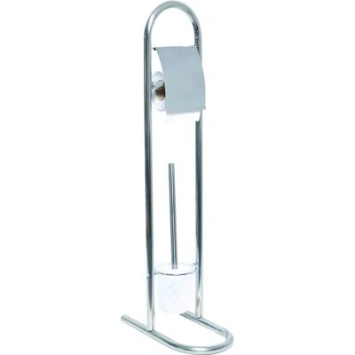 Ensemble brosse WC et porte-papier en acier inoxydable chromé - TENDANCE - Publicité Ensemble brosse WC et porte-papier en acier inoxydable chromé - TENDANCE - Publicité