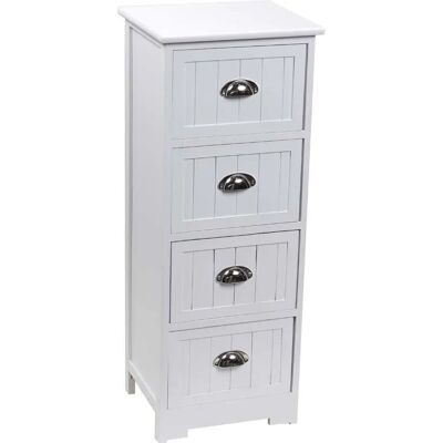 TENDANCE Mobile in legno bianco con 4 cassetti - Arredo TENDANCE Mobile in legno bianco con 4 cassetti - Arredo