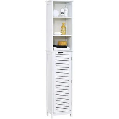 Armoire Haute de Salle de Bain Tendance - 3 Étagères, 2 Tiroirs, MDF - Publicité Armoire Haute de Salle de Bain Tendance - 3 Étagères, 2 Tiroirs, MDF - Publicité