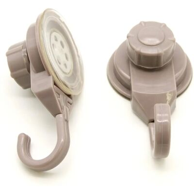 TENDANCE - Taupe Set aus 2 PP-Haken mit Saugnäpfen TENDANCE - Taupe Set aus 2 PP-Haken mit Saugnäpfen