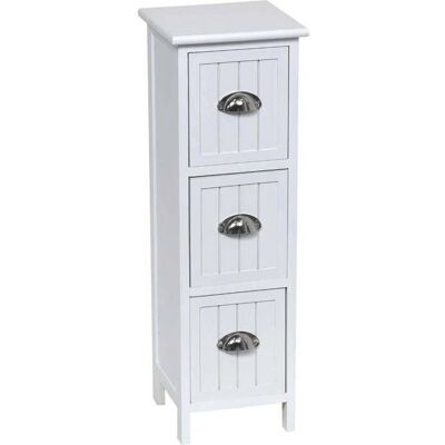 TENDANCE Weißes Holzaufbewahrungsschrank - 3 Schubladen - 77cm H TENDANCE Weißes Holzaufbewahrungsschrank - 3 Schubladen - 77cm H