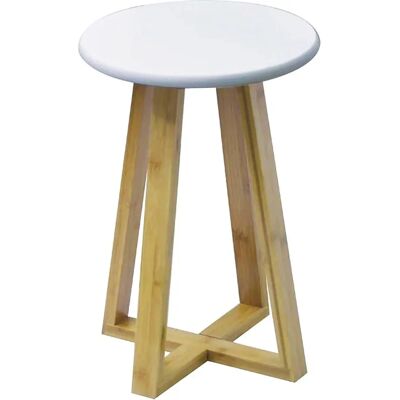 Tabouret en bambou TENDANCE - Blanc - Salle de bain & Décoration - Publicité Tabouret en bambou TENDANCE - Blanc - Salle de bain & Décoration - Publicité