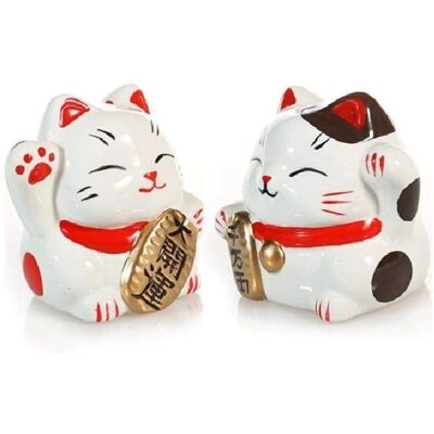 VOLAVO Lechineuse - 2 chats Maneki Neko - Figurines Décoratives - Publicité VOLAVO Lechineuse - 2 chats Maneki Neko - Figurines Décoratives - Publicité