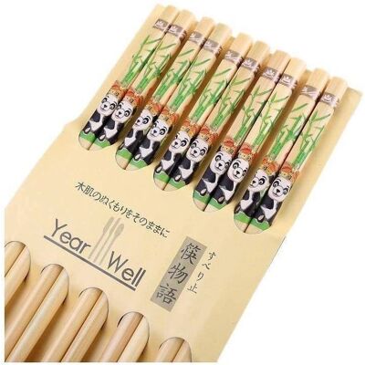 Lachineuse 5 paires de baguettes chinoises - Panda chinois traditionnel Lachineuse 5 paires de baguettes chinoises - Panda chinois traditionnel
