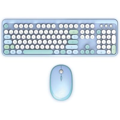 Kit clavier et souris sans fil MOBILITY LAB - Bleu - Design ergonomique Kit clavier et souris sans fil MOBILITY LAB - Bleu - Design ergonomique