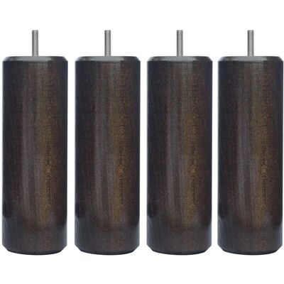 MRG Wengue Cylinder Furniture Legs Set - 20cm Height - 8mm Thread MRG Wengue Cylinder Furniture Legs Set - 20cm Height - 8mm Thread
