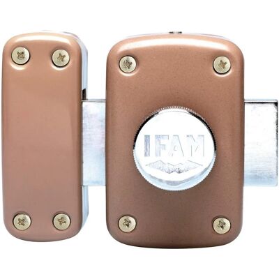Verrou de sécurité à bouton Ifam - Cylindre 45 mm - 3 clés Verrou de sécurité à bouton Ifam - Cylindre 45 mm - 3 clés