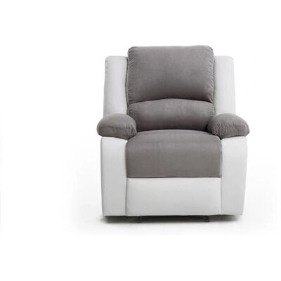 Loungitude Fauteuil Relaxation LEO - Blanc & Gris - 1 Place - Publicité Loungitude Fauteuil Relaxation LEO - Blanc & Gris - 1 Place - Publicité