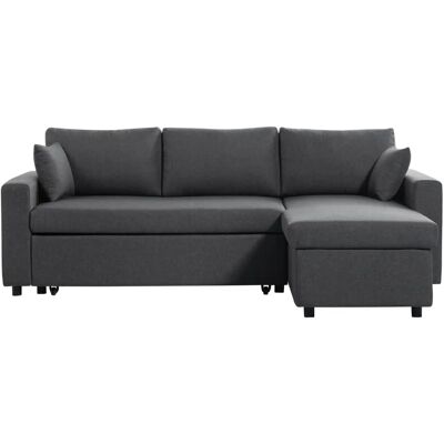 Canapé d'angle réversible Loungitude Massimo - 3 places, Tissu gris foncé - Publicité Canapé d'angle réversible Loungitude Massimo - 3 places, Tissu gris foncé - Publicité