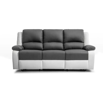 Canapé Relaxation 3 Places - Gris et Blanc - L193x93x96cm - Canapé Relaxation - Publicité Canapé Relaxation 3 Places - Gris et Blanc - L193x93x96cm - Canapé Relaxation - Publicité
