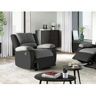 Loungitude Léo - Gris et Noir - L 88 x l 93 x H 96 cm - Fauteuil - Publicité Loungitude Léo - Gris et Noir - L 88 x l 93 x H 96 cm - Fauteuil - Publicité