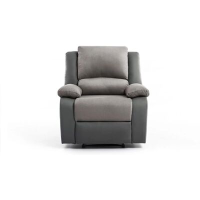 Fauteuil RELAXXO en microfibre Loungitude - Gris - 1 place - Publicité Fauteuil RELAXXO en microfibre Loungitude - Gris - 1 place - Publicité