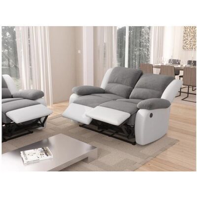 VALIA - 2P Relax - Gris et blanc - Recliner sofa - Publicité VALIA - 2P Relax - Gris et blanc - Recliner sofa - Publicité