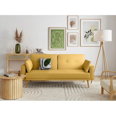 Canapé convertible Loungitude ELGA - 3 places - Jaune - Design scandinave - Publicité Canapé convertible Loungitude ELGA - 3 places - Jaune - Design scandinave - Publicité