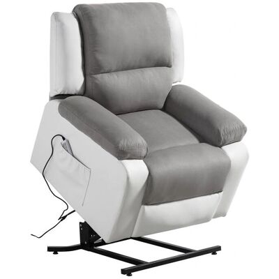 Loungitude RELAXXO - Blanc/Gris - Microfibre / Simili cuir - Fauteuil - Publicité Loungitude RELAXXO - Blanc/Gris - Microfibre / Simili cuir - Fauteuil - Publicité