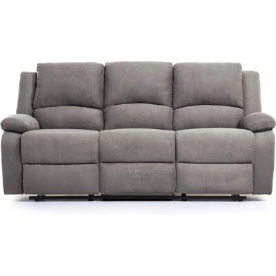 Loungitude Léo Gris Microfibre 3 places Sofa - Publicité Loungitude Léo Gris Microfibre 3 places Sofa - Publicité