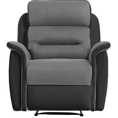 Fauteuil microfibre et polyuréthane gris noir Loungitude - Publicité Fauteuil microfibre et polyuréthane gris noir Loungitude - Publicité