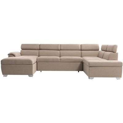 Canapé Convertible Panorama Beige 6 Places Loungitude - L322 x P196 x H76cm - Publicité Canapé Convertible Panorama Beige 6 Places Loungitude - L322 x P196 x H76cm - Publicité