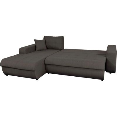 Loungitude - Canapé d'Angle Convertible Gauche 4 Places en Tissu - Gris anthracite - Gauche - Sofá lit - Publicité Loungitude - Canapé d'Angle Convertible Gauche 4 Places en Tissu - Gris anthracite - Gauche - Sofá lit - Publicité