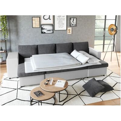 MASSIMO - Canapé U gauche - Gris microfibre - Sofa - Publicité MASSIMO - Canapé U gauche - Gris microfibre - Sofa - Publicité