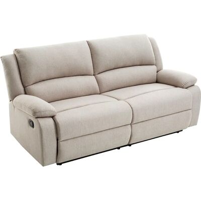 Canapé relax Loungitude 3 places Beige Réglable - Canapé - Publicité Canapé relax Loungitude 3 places Beige Réglable - Canapé - Publicité