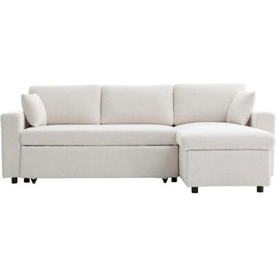 Canapé d'angle réversible Loungitude MARIA - 3 places, convertible, blanc - Publicité Canapé d'angle réversible Loungitude MARIA - 3 places, convertible, blanc - Publicité