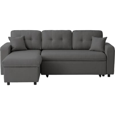 Longitude MARIUS Canapé d'angle convertible réversible - Gris anthracite - Publicité Longitude MARIUS Canapé d'angle convertible réversible - Gris anthracite - Publicité