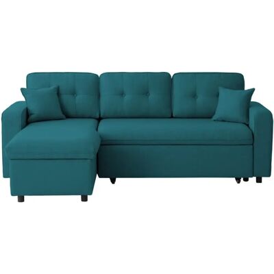 Canapé en tissu réversible et convertible Loungitude MARIUS - Bleu - Publicité Canapé en tissu réversible et convertible Loungitude MARIUS - Bleu - Publicité