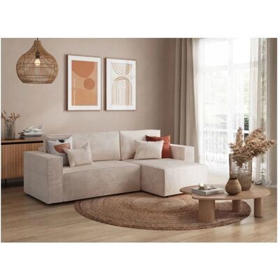 Loungitude CLARISSE - Canapé d'angle réversible avec coffre - Beige - Publicité Loungitude CLARISSE - Canapé d'angle réversible avec coffre - Beige - Publicité