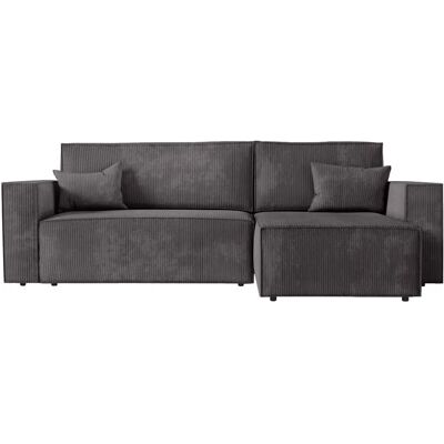Canapé d'angle réversible Loungitude - 3 places Velours Anthracite - Publicité Canapé d'angle réversible Loungitude - 3 places Velours Anthracite - Publicité