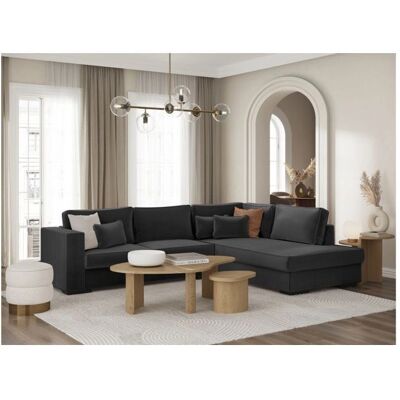 AKORD - Corner Sofa 303cm - Velours Gris Foncé - Canapé - Publicité AKORD - Corner Sofa 303cm - Velours Gris Foncé - Canapé - Publicité