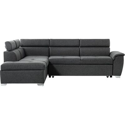 Canapé d'angle gauche convertible Loungitude Paola - Gris - Publicité Canapé d'angle gauche convertible Loungitude Paola - Gris - Publicité