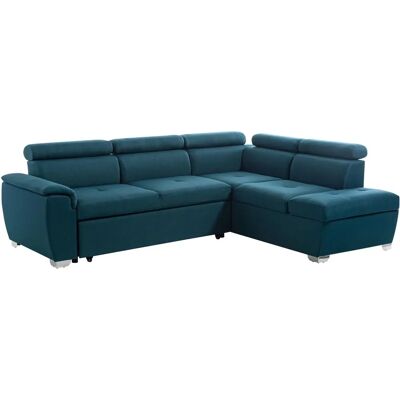 Canapé d'angle convertible PAOLA - 4 places - Bleu - Angle Droit - Publicité Canapé d'angle convertible PAOLA - 4 places - Bleu - Angle Droit - Publicité