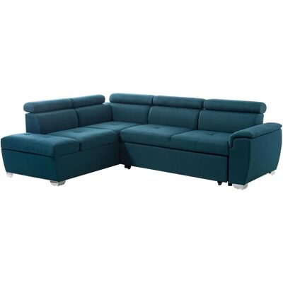 Canapé d'angle convertible Loungitude PAOLA - Bleu - 4 places - Publicité Canapé d'angle convertible Loungitude PAOLA - Bleu - 4 places - Publicité