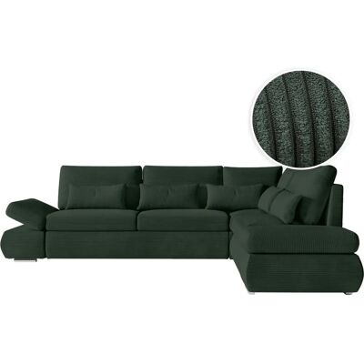 SVARA - Canapé d'angle velours vert foncé - Sofa - Publicité SVARA - Canapé d'angle velours vert foncé - Sofa - Publicité