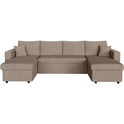 Canapé convertible Taupe MASSIMO Loungitude avec Rangement - 6 Places - Publicité Canapé convertible Taupe MASSIMO Loungitude avec Rangement - 6 Places - Publicité