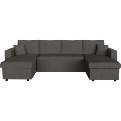 Canapé convertible en U de la marque Loungitude avec rangement - Gris anthracite - Publicité Canapé convertible en U de la marque Loungitude avec rangement - Gris anthracite - Publicité