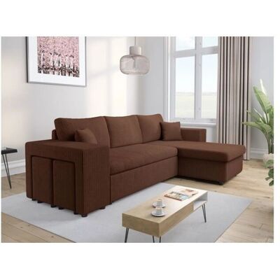 MASSIMO - Left-facing sofa with poufs - Velours côtelé marron - Sofa - Publicité MASSIMO - Left-facing sofa with poufs - Velours côtelé marron - Sofa - Publicité